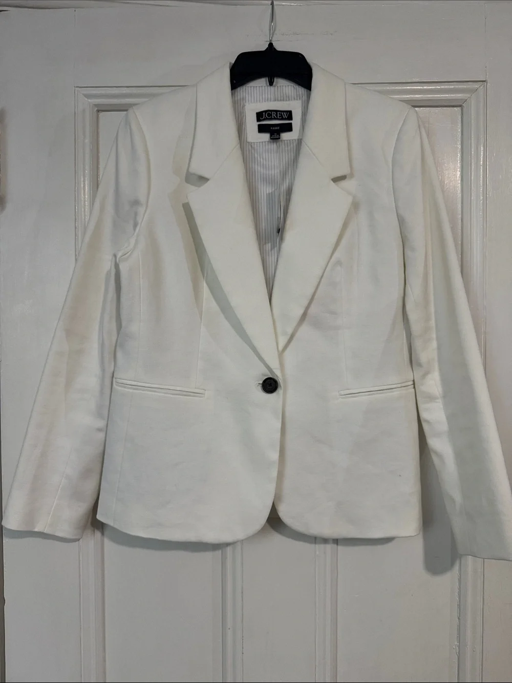 NWT J. Crew Women's White Stretch Linen Parke Blazer